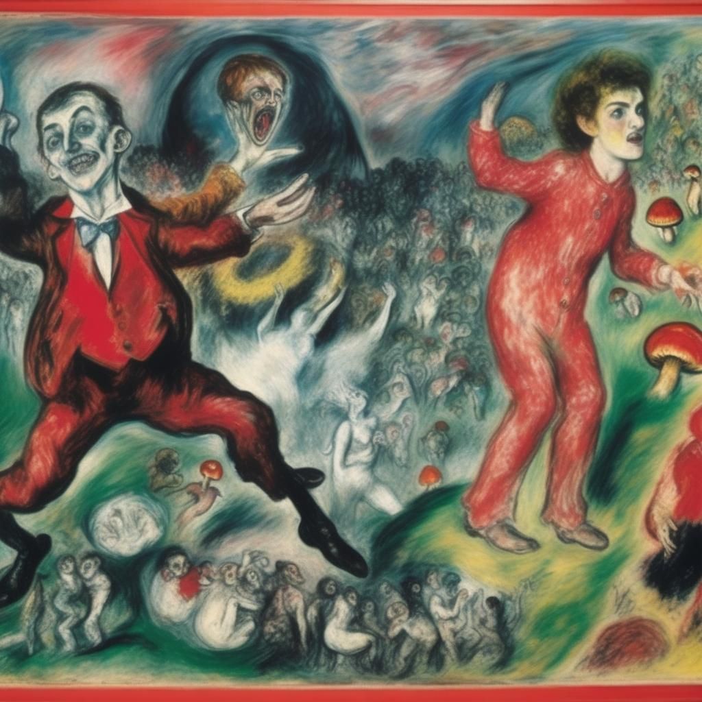 Surreal Hellscape Inspired by El Greco, Ensor, Chagall