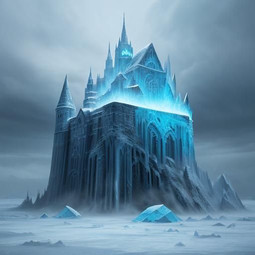 Arctic Stronghold Zombie Ice Storm in Digital Painting