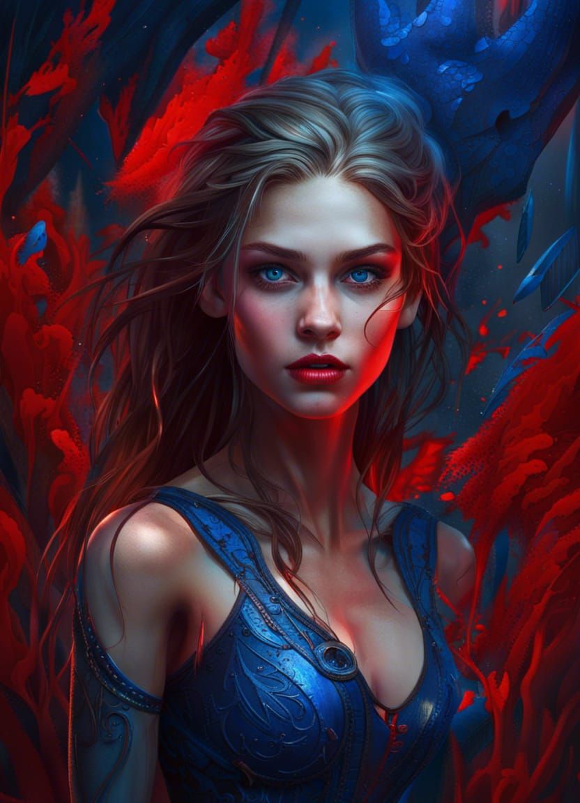Stunning Teen with Blue Eyes, Fantasy Concept Art