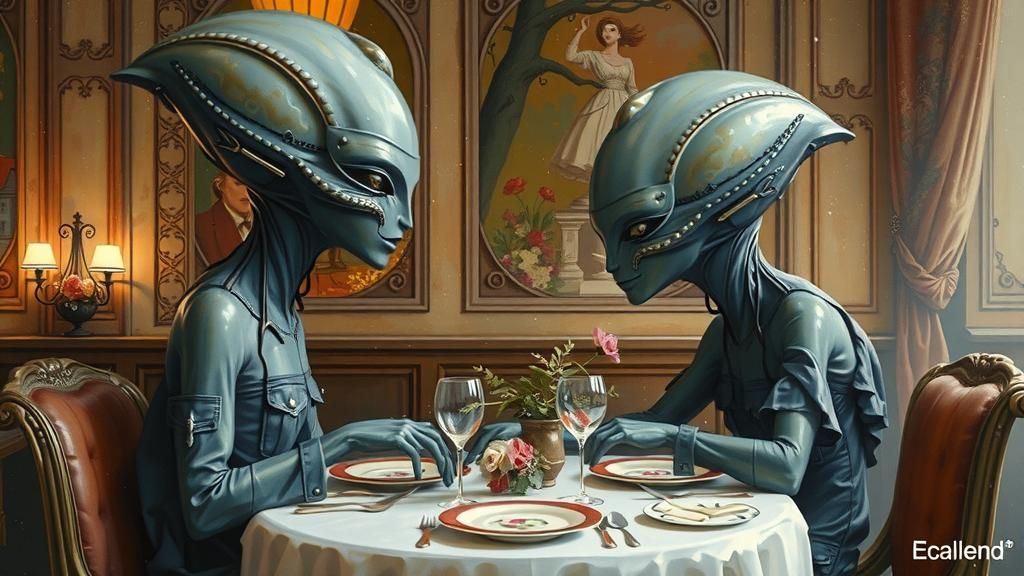 Romantic Evening Stroll in Impressionist Style