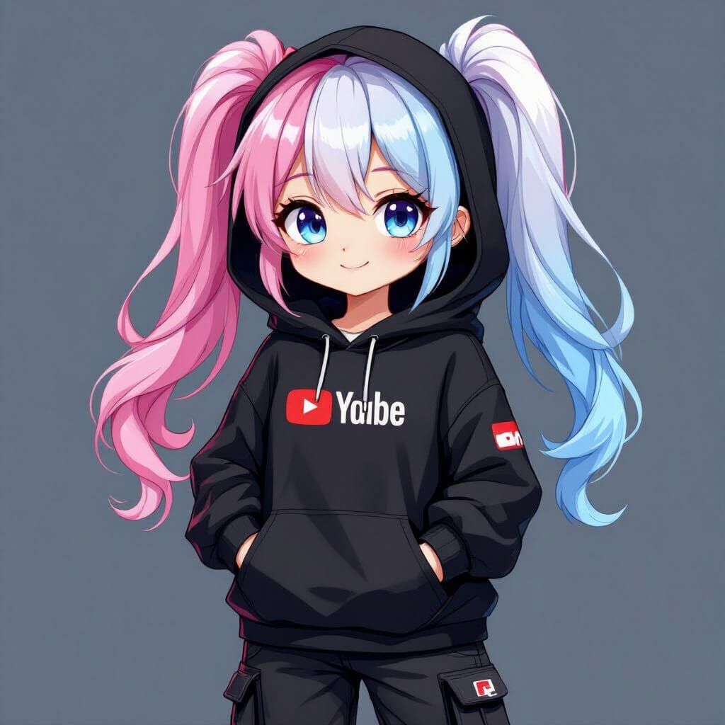 Joyful Chibi Girl Mascot Arkfast in K-Pop Style