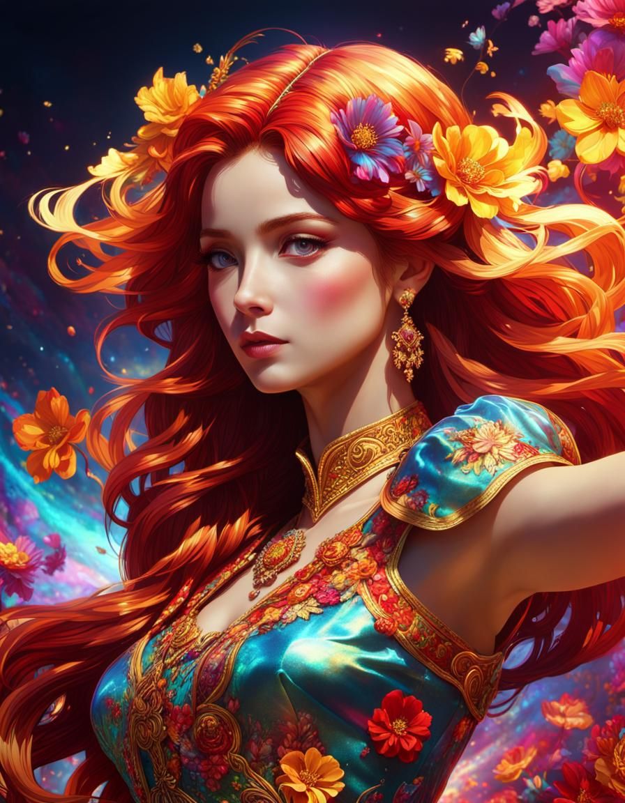 Sunset Shimmer Dancing in Psychedelic Holographic Art