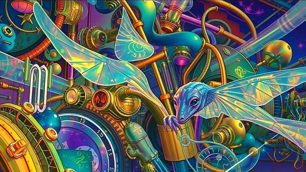 Benevolent Creature in Cosmic Glass Machine