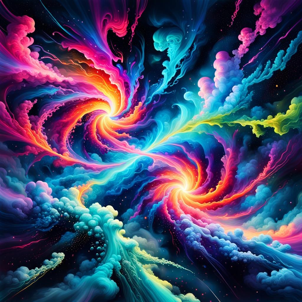 High Contrast Surrealist Battle Between Good and Evil