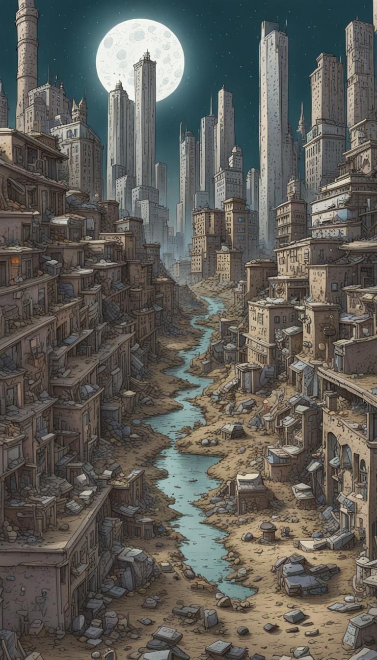 AI Concept: The Filthiest City Imaginable