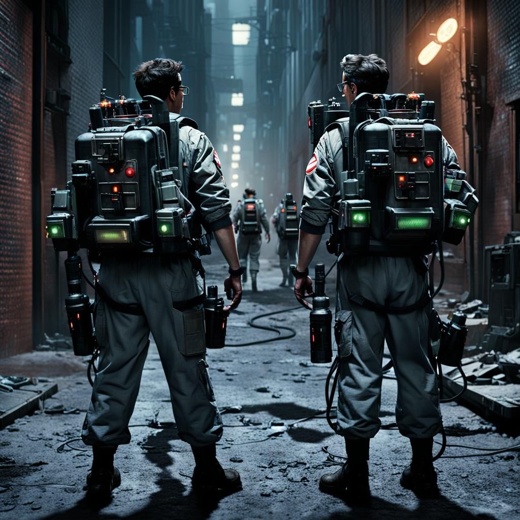Ghostbusters in Moody Abandoned Alleyway