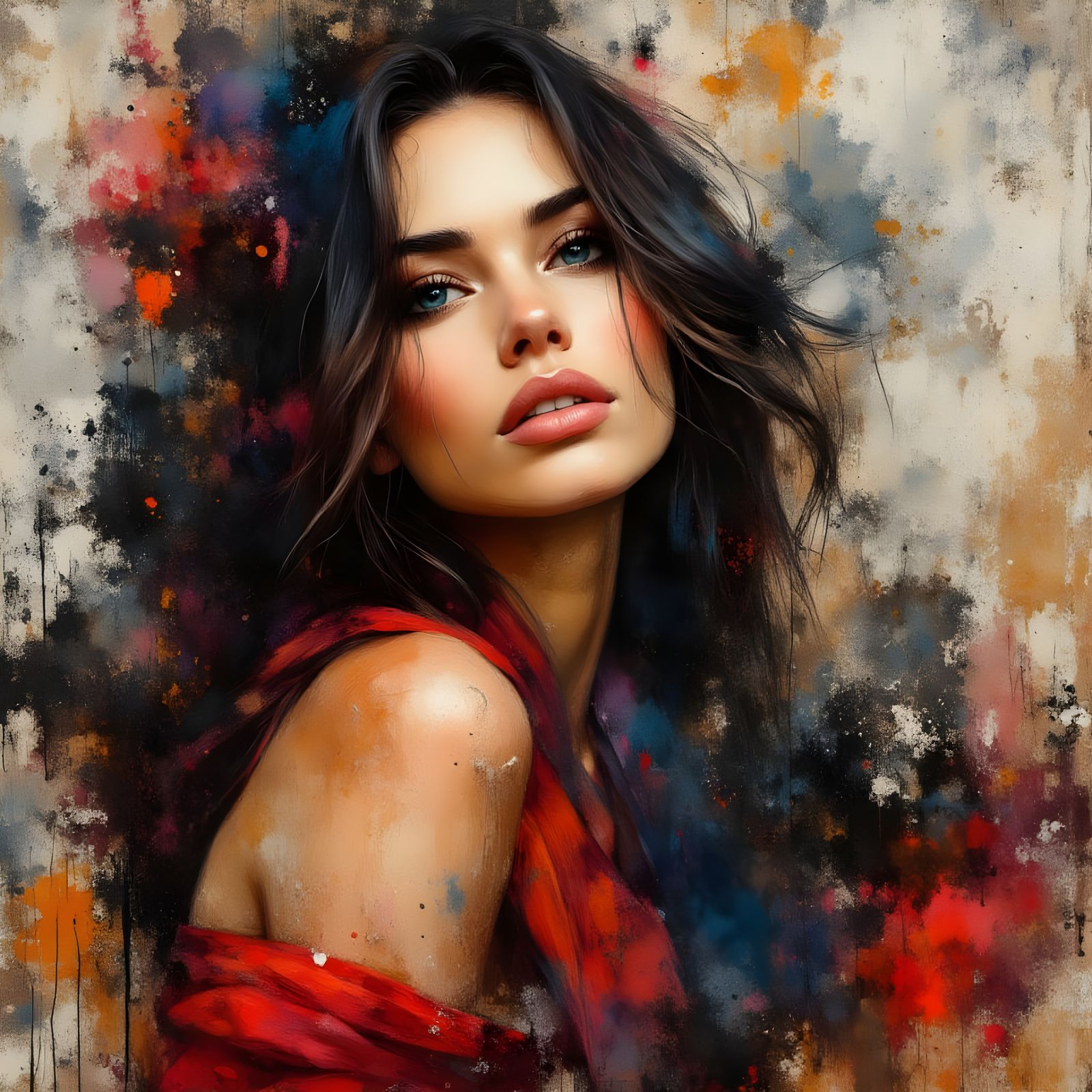 Goddess of Beauty in Painterly Oil Style