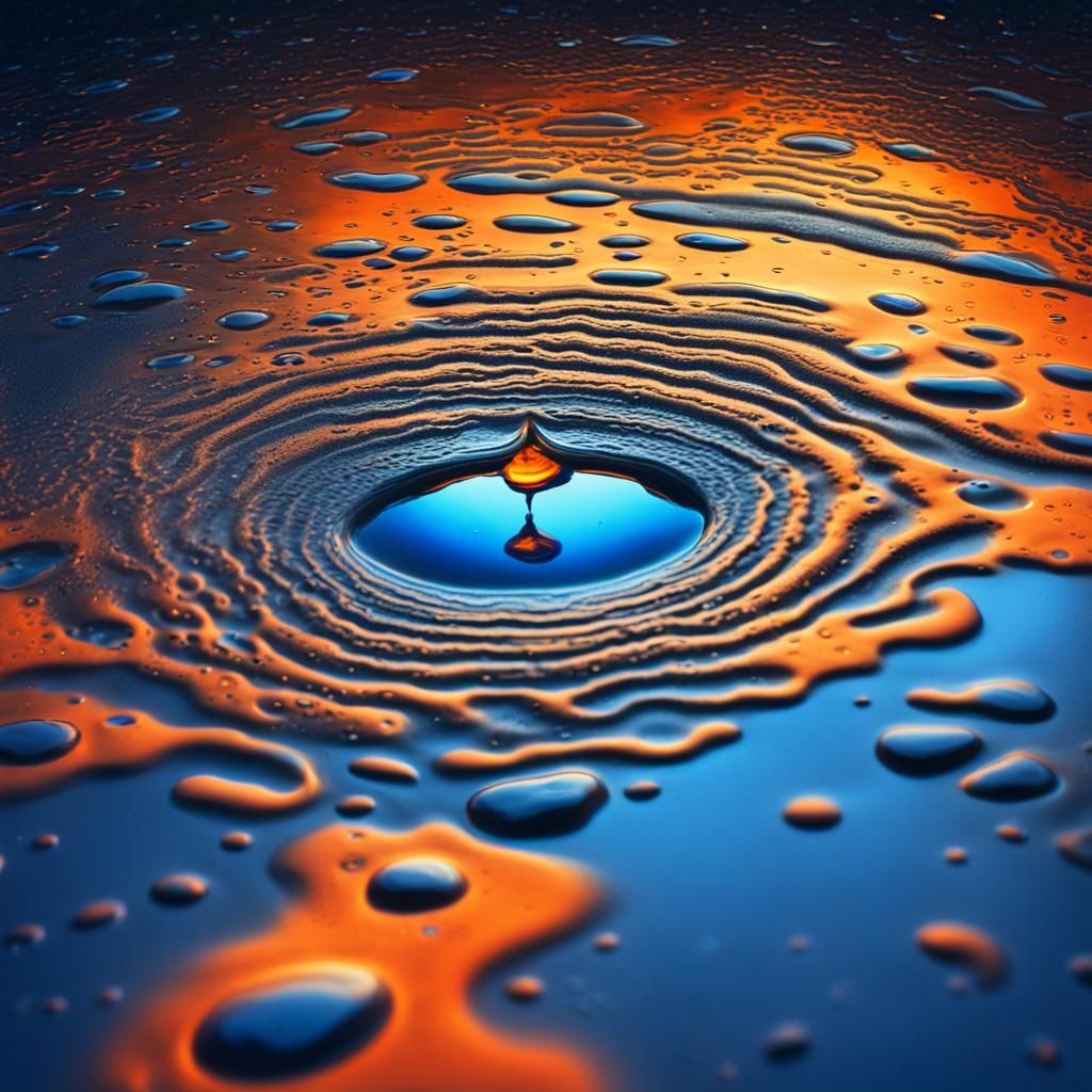 Cosmic Reflection in a Raindrop: Sci-Fi Fantasy Art