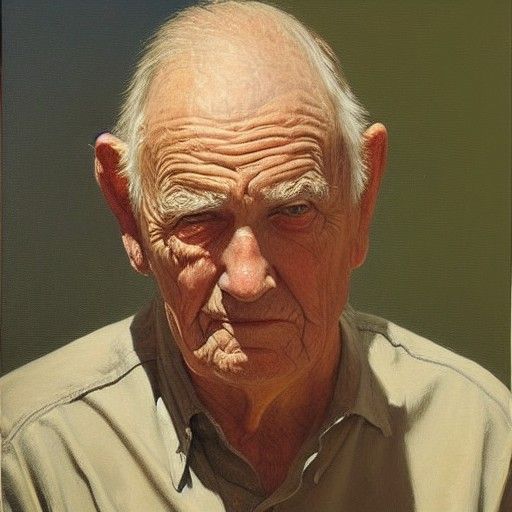 Detailed Oil Painting of an Old Man