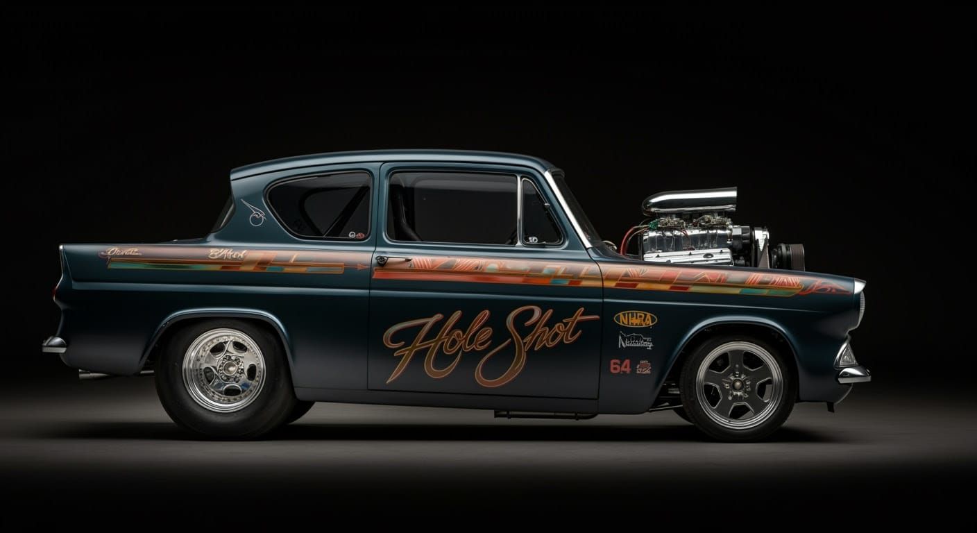 Retro-Futuristic Dragster Ford Anglia