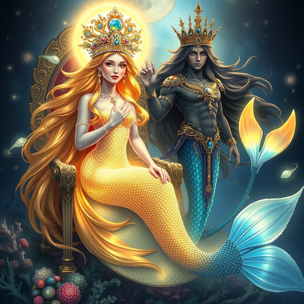 Majestic Mermaid Empress in Regal Splendor