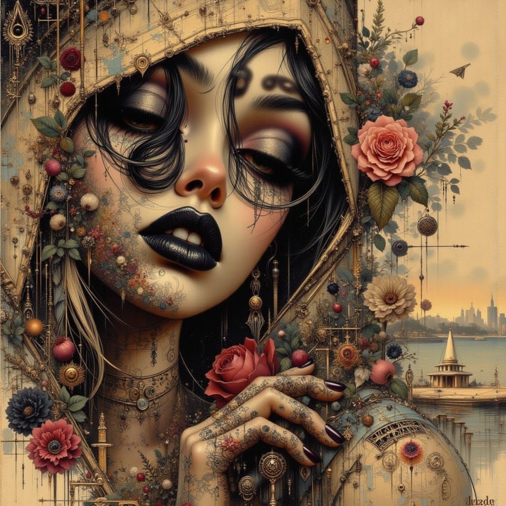 Goth Character Relaxing with Yacht Rock Music