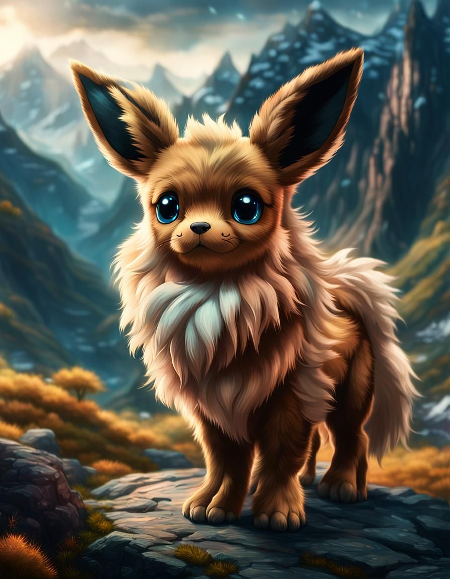 Epic Fluffy Eevee Digital Art in 8k