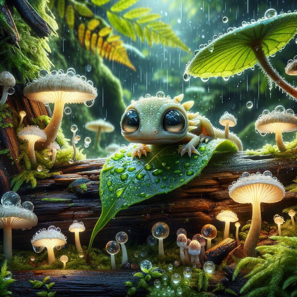 Resting Dragon in Enchanted Forest