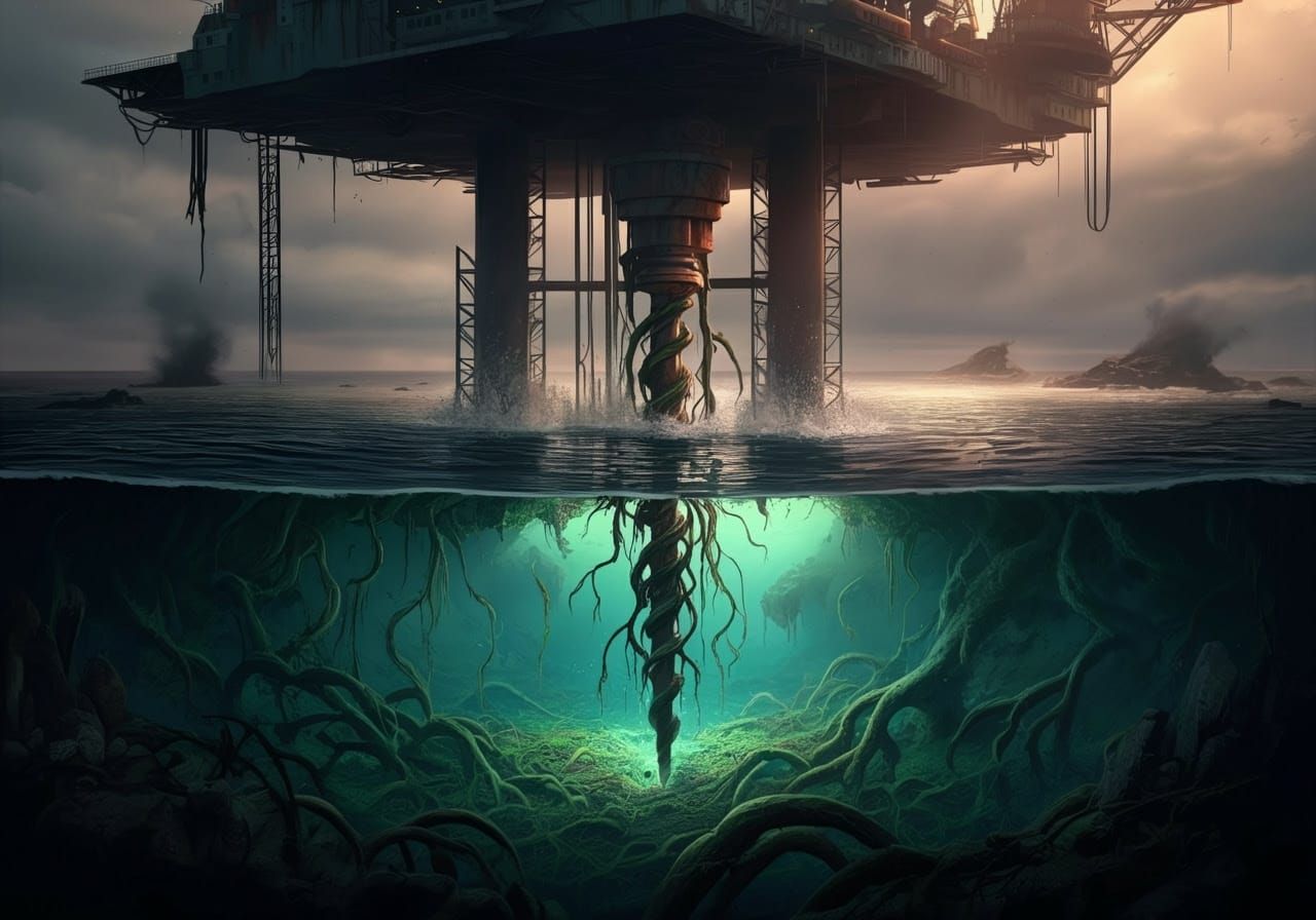 Surreal Oil Rig Looms Over Toxic Coastline in Arcane Animati...