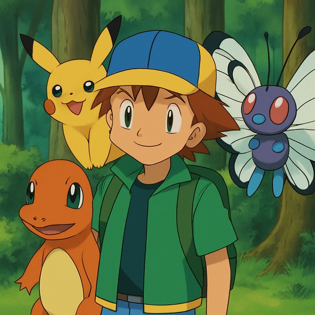 Ritchie and Pokémon Team Adventure in the Forest