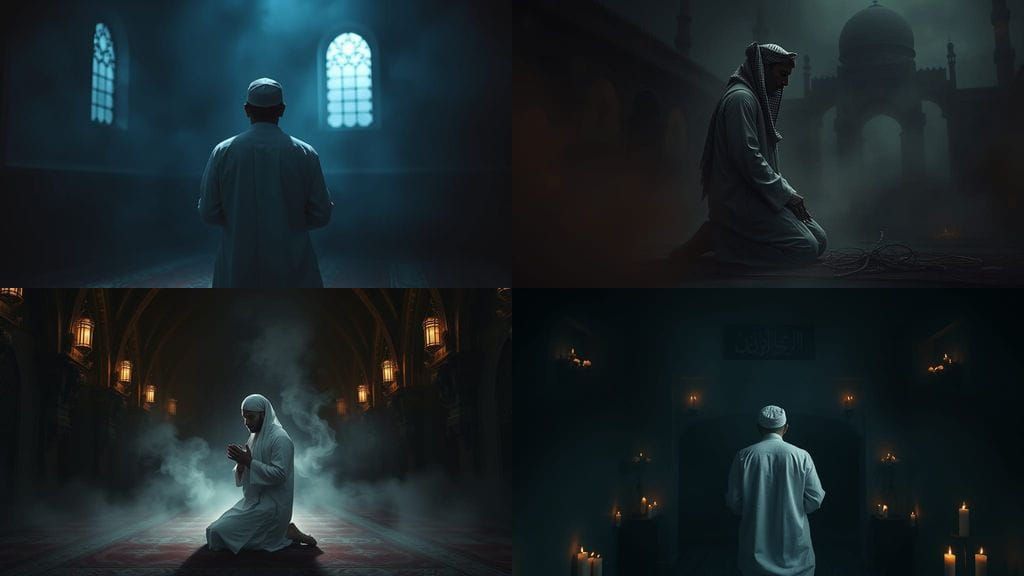 A Muslim Devotee Surrounded by Dark Cosmic Forces