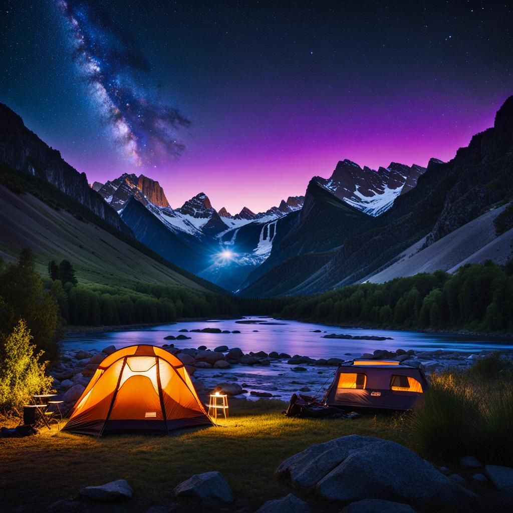 shiny 1968 Airstream. 1991 Jeep Cherokee black with 3in lift. Man and Beautiful woman sitting outside looking at beaut...