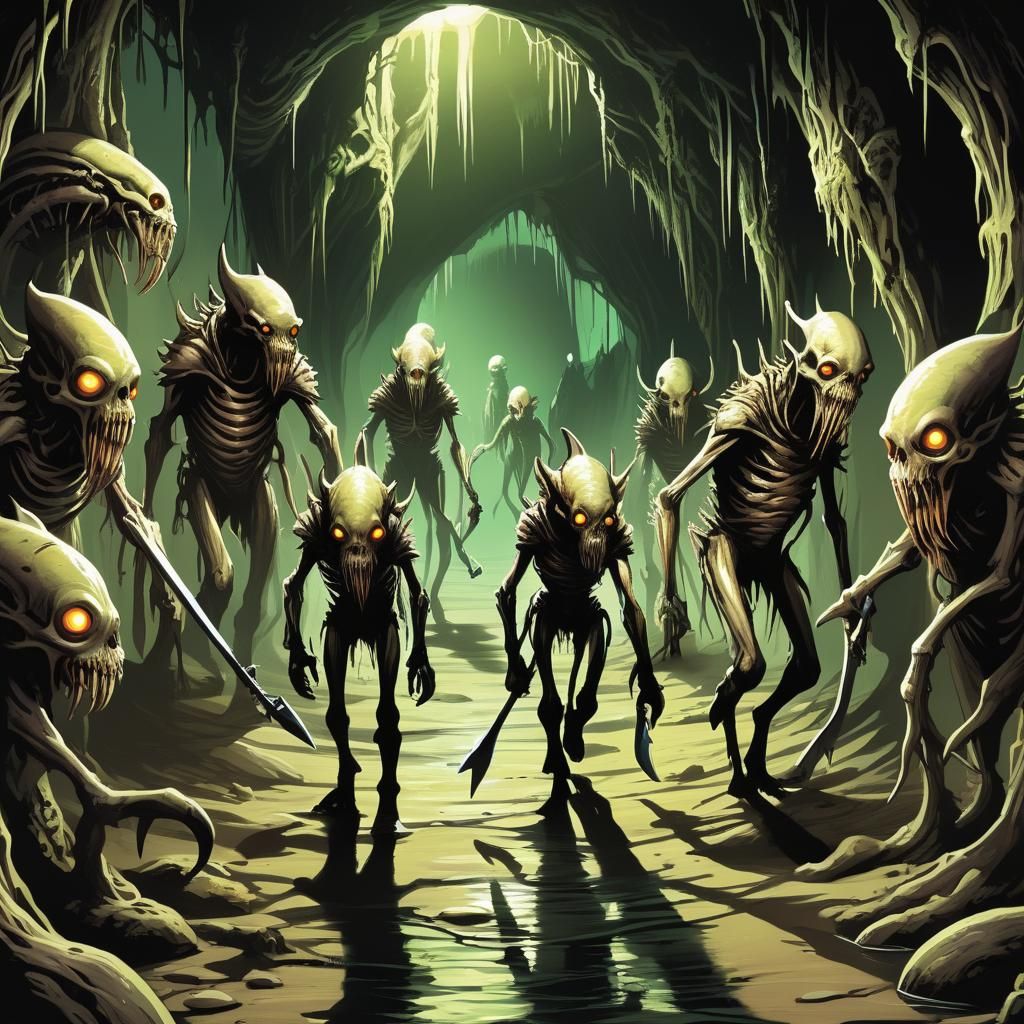 Biopunk Humanoids Prepare for Hunt Inside Monster Planet