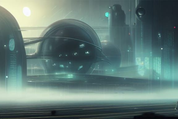 Dystopian City in Cyberpunk and Dieselpunk Style