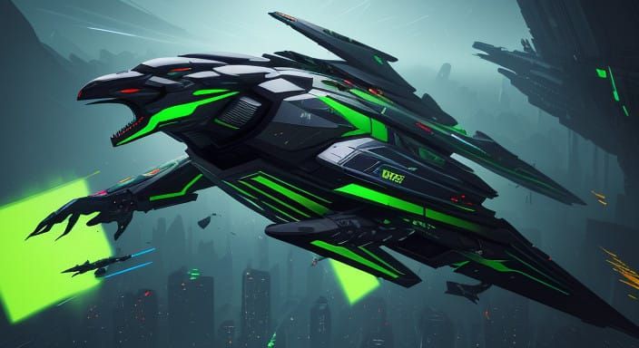 Regal Space Penguin in Neon Cyberspace