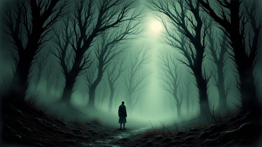 Phantom Hunter in Haunted Forest, Romantic Style