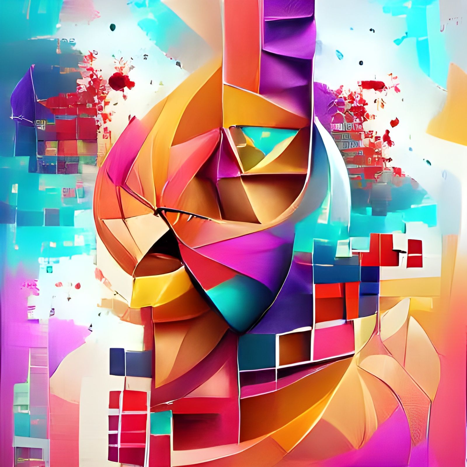 Abstract Geometric Artwork: Lost in Routine