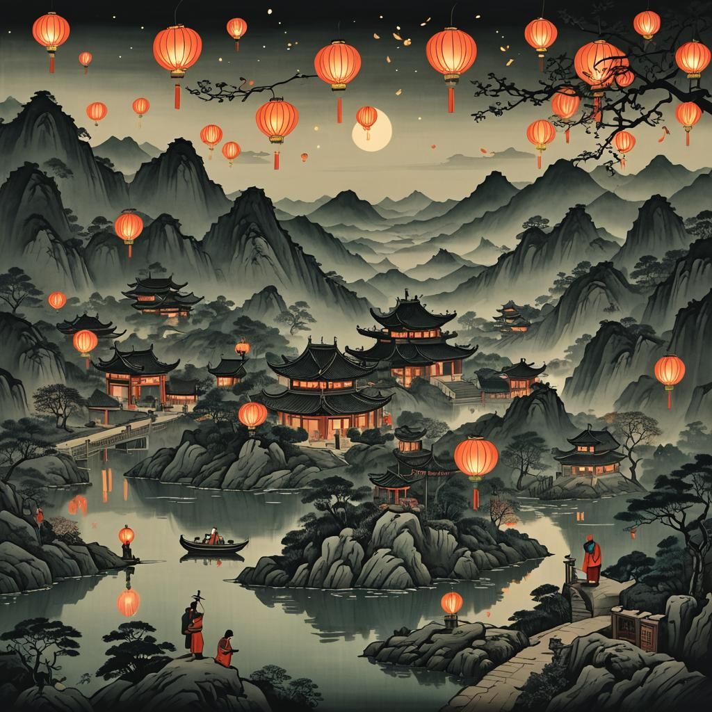 Chinese Lanterns Light Up the Night Sky