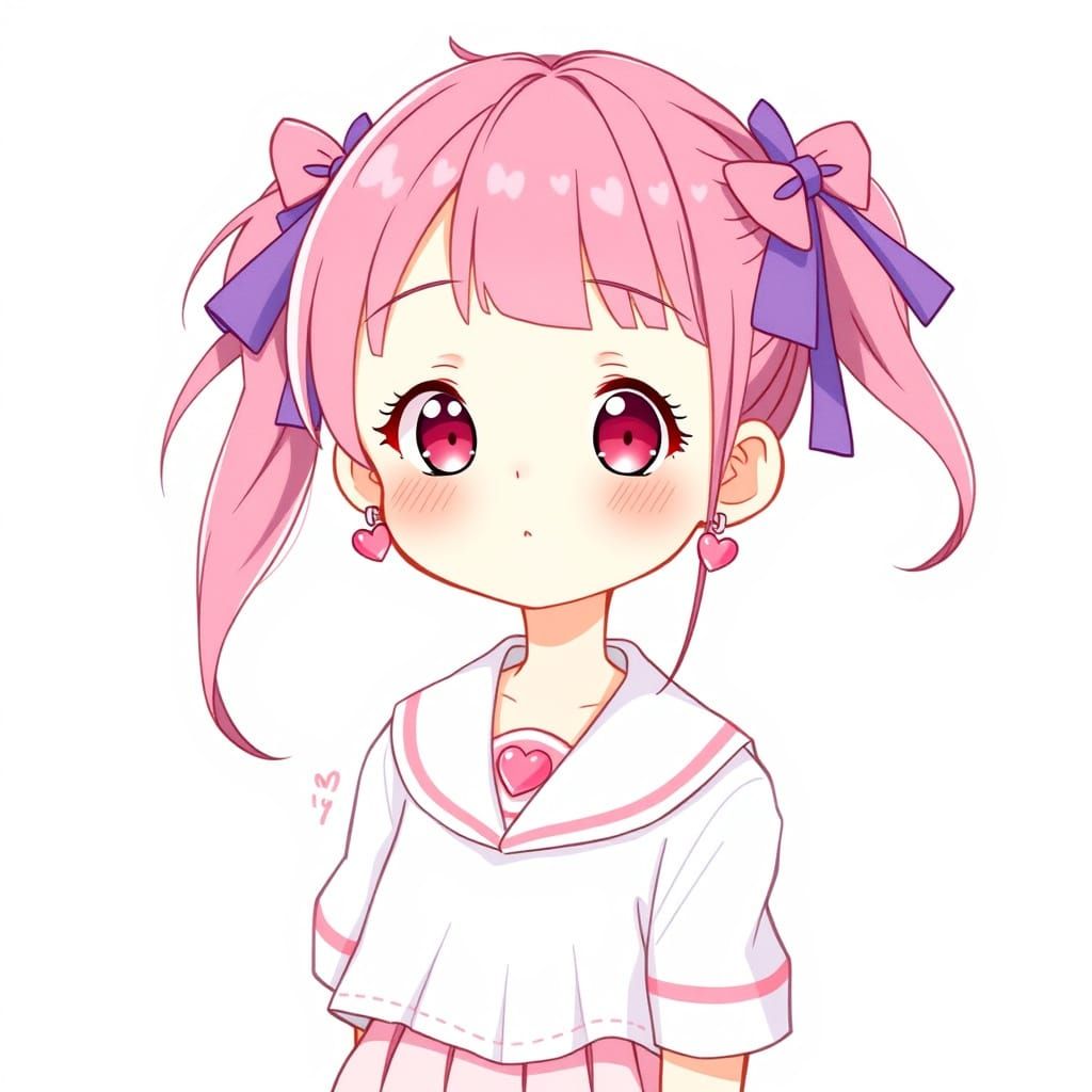 Kawaii Sailor Girl in Pastel Hues