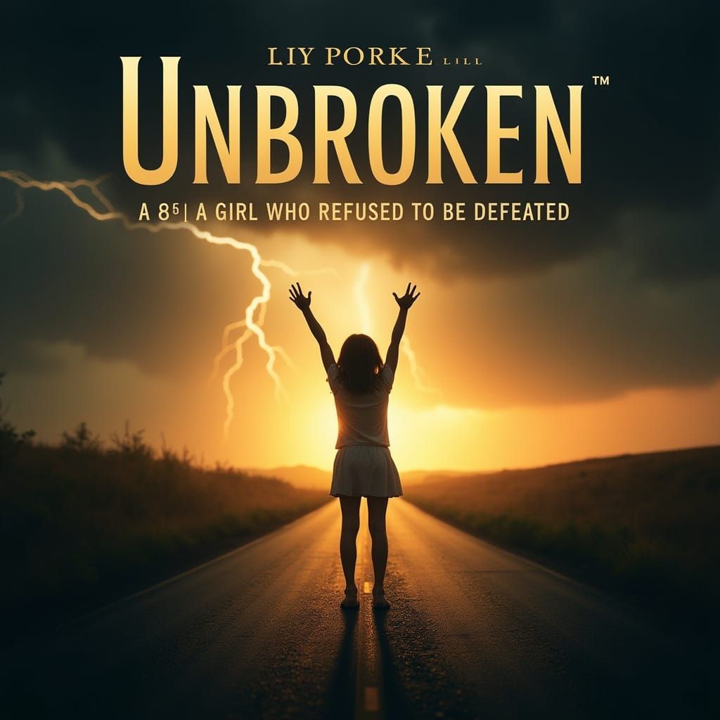 Girl Standing Strong Against a Dramatic Sunset