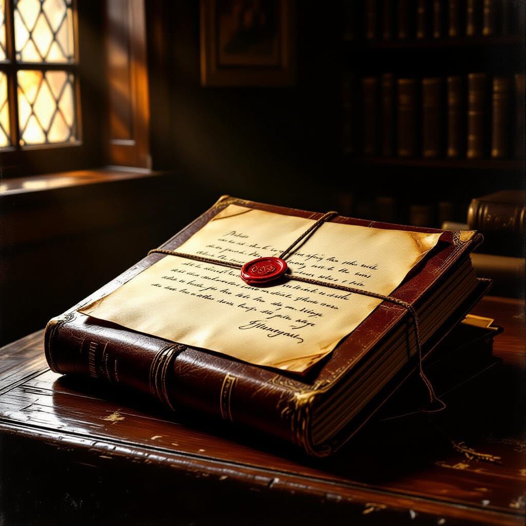 Old Letter in the Style of Rembrandt