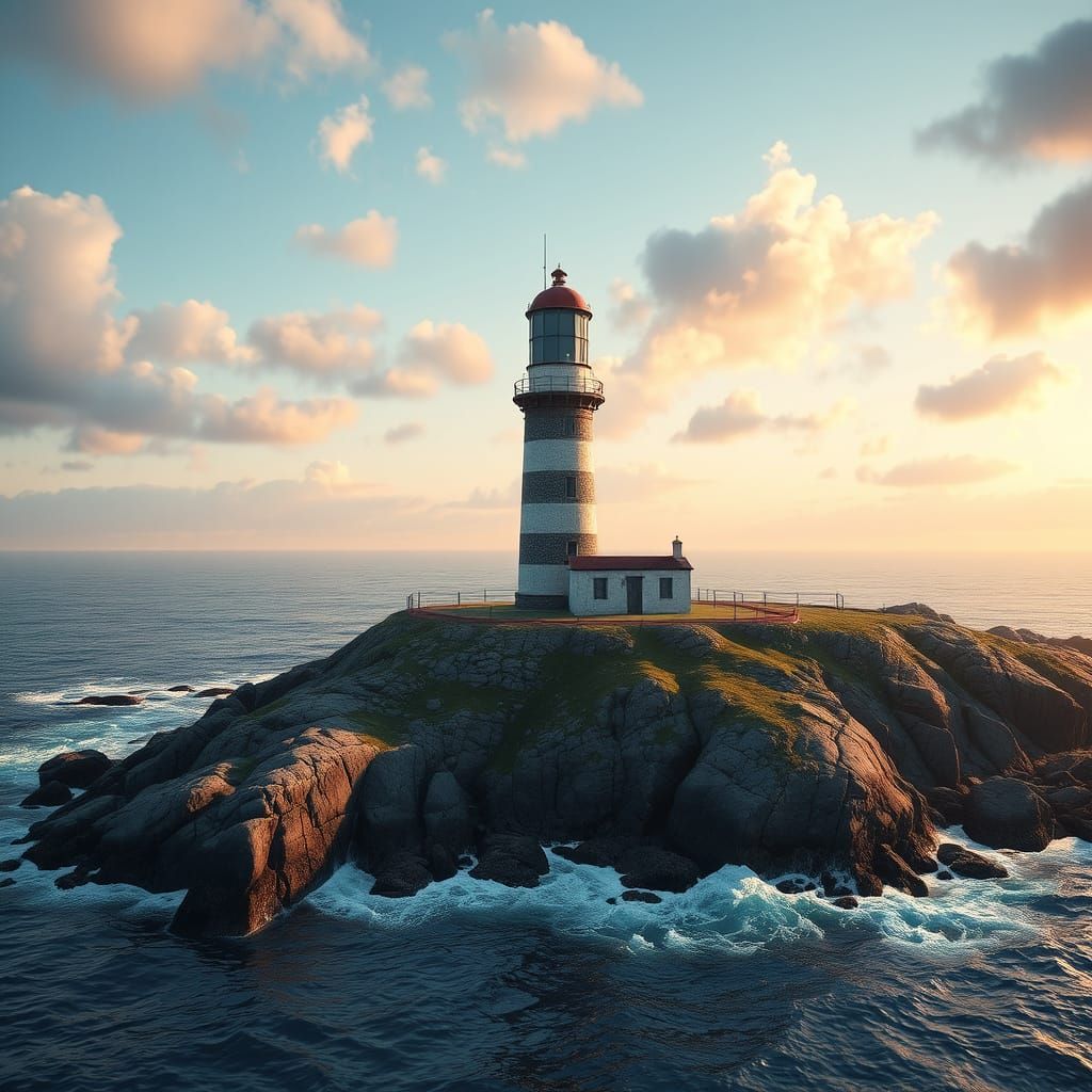 Luminous Rathlin Island Lighthouse in Unreal Engine 5