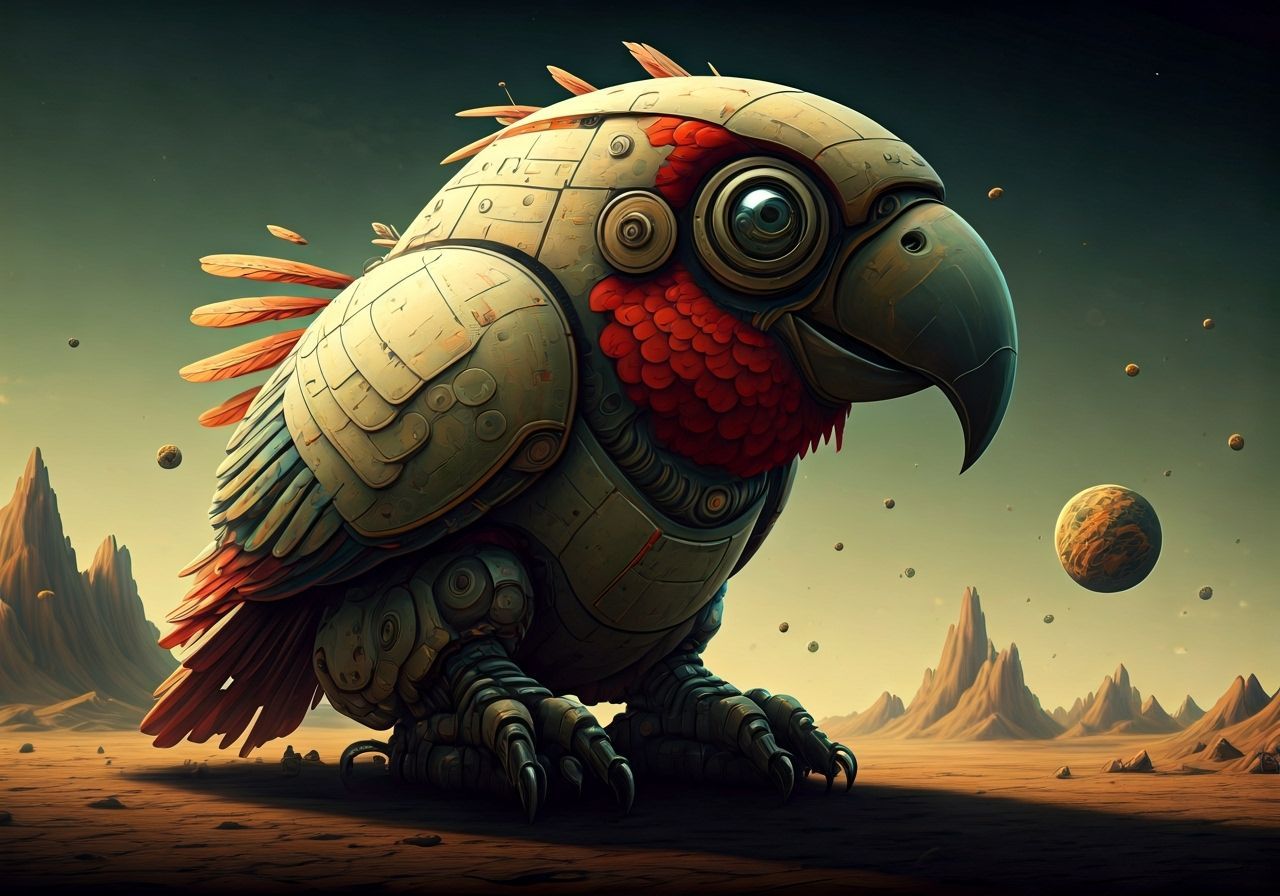 Dreamiful Mechaparrot Eats Planet-Parts