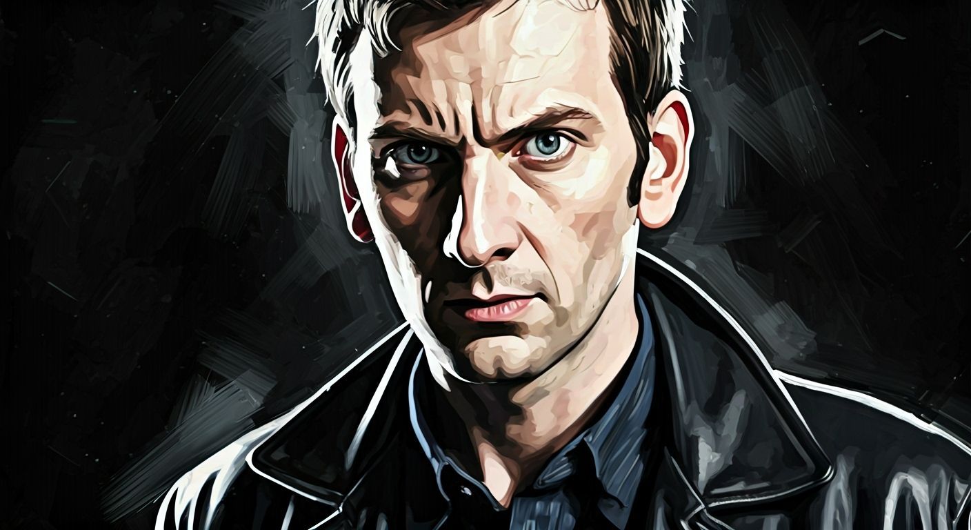 Ninth Doctor Portrait in Abstract Expressionist Style