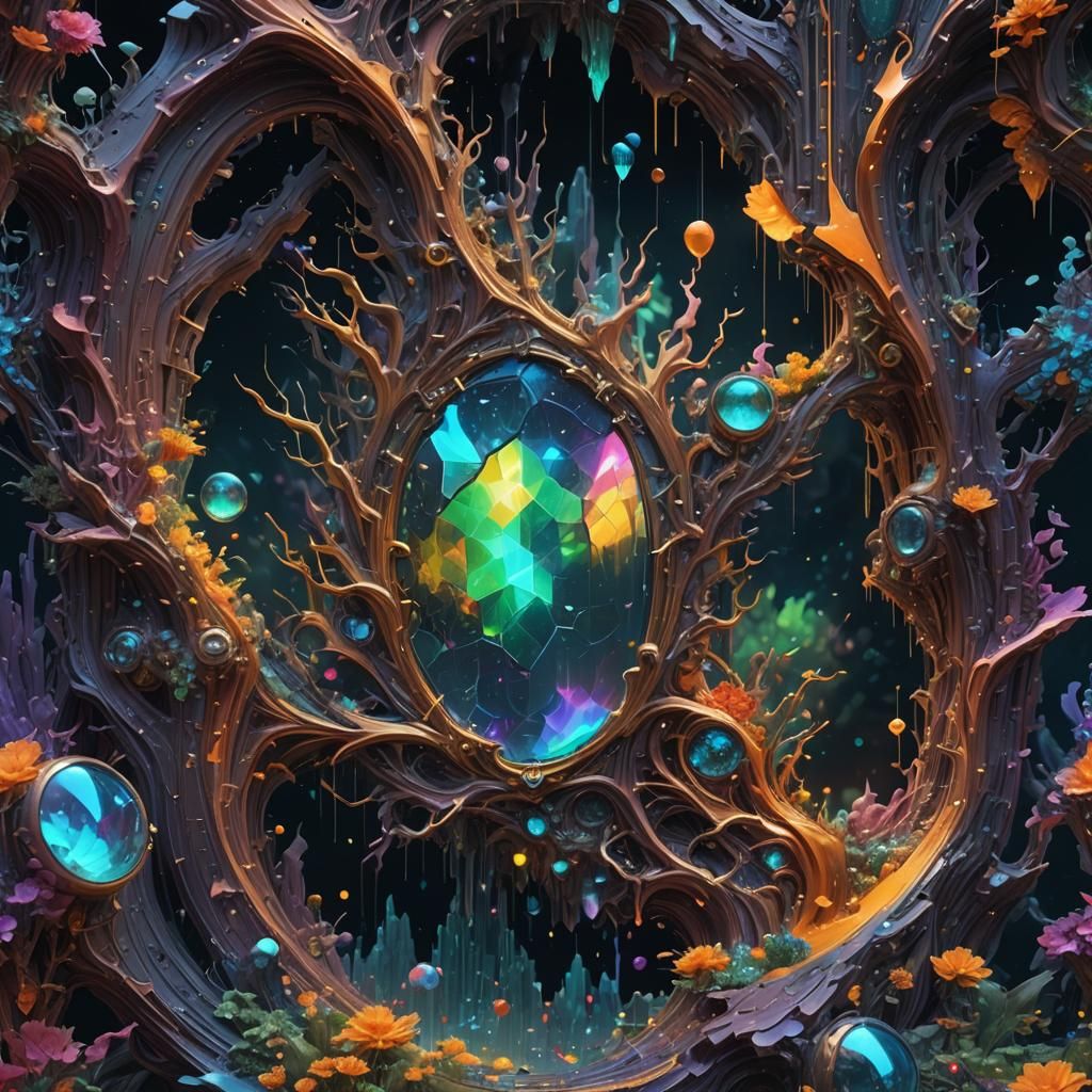 Fantastical Holographic Screen: Detailed Matte Painting