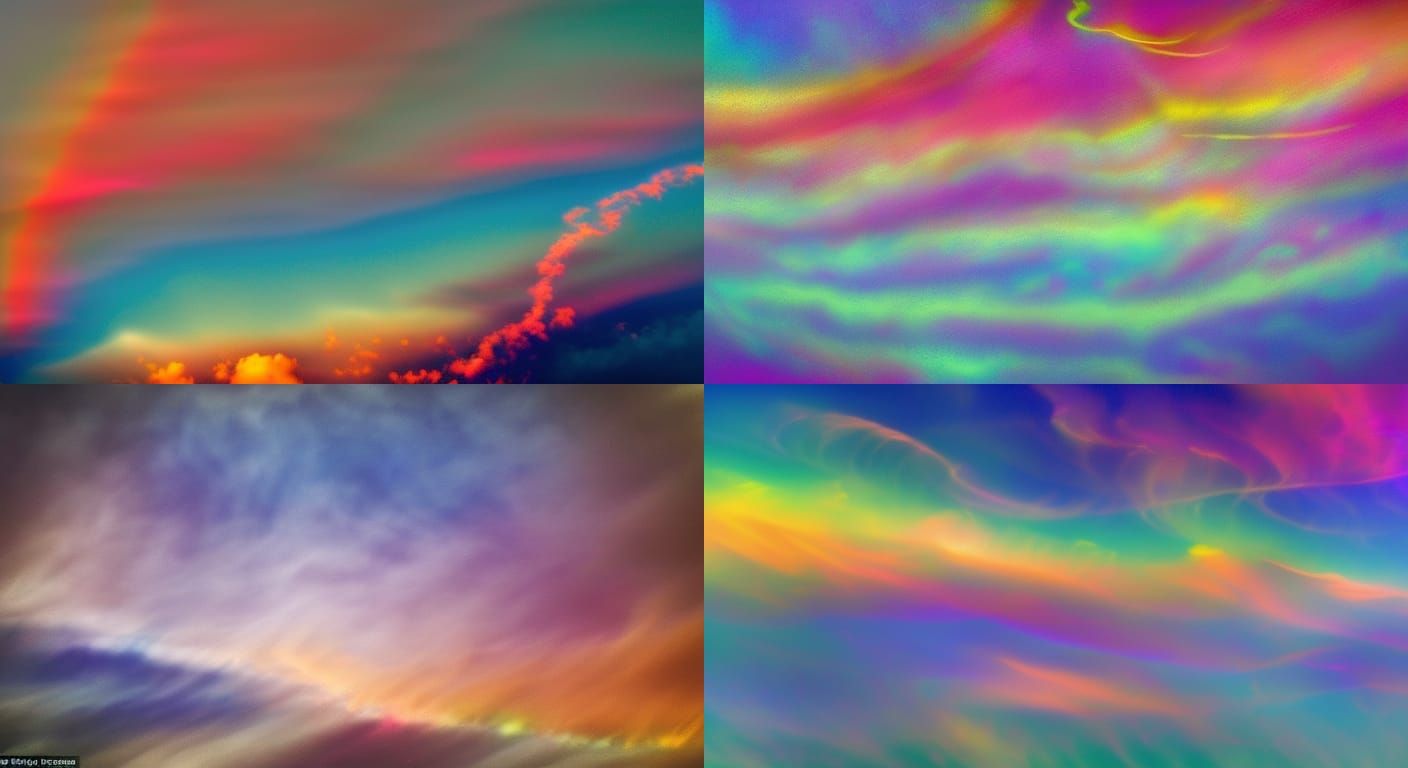 Majestic Rainbow Dragons Soaring Through Iridescent Skies