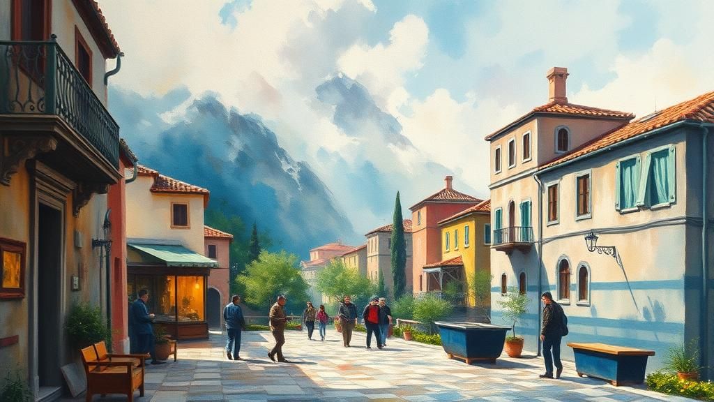 Impressionist Gouache Painting: Indiscernible Subject in Vag...