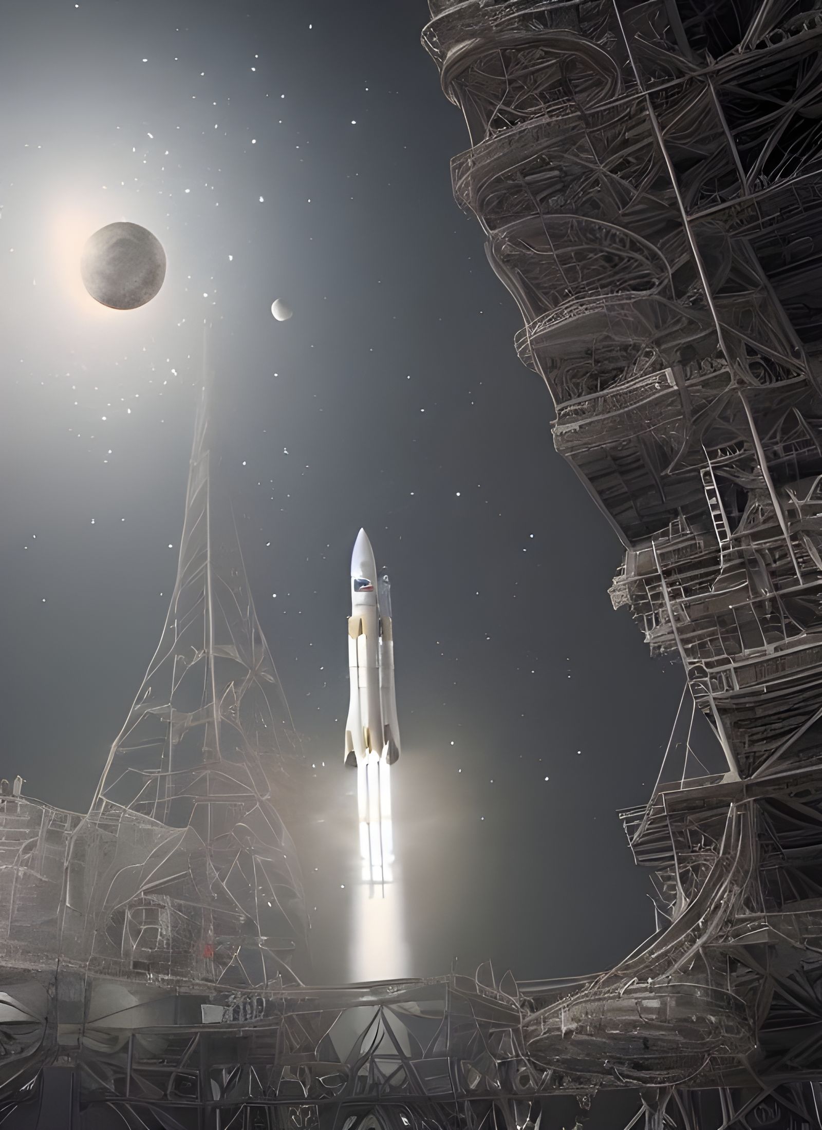 NASA Artemis Moon Rocket Blasting Off