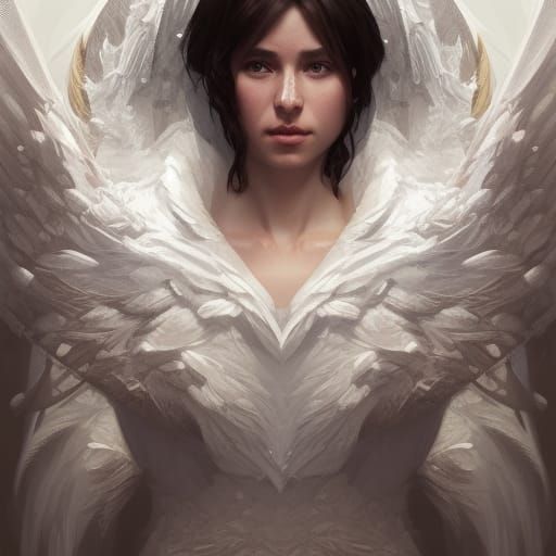 Angelic Warrior Portrait in Hyperdetailed Style