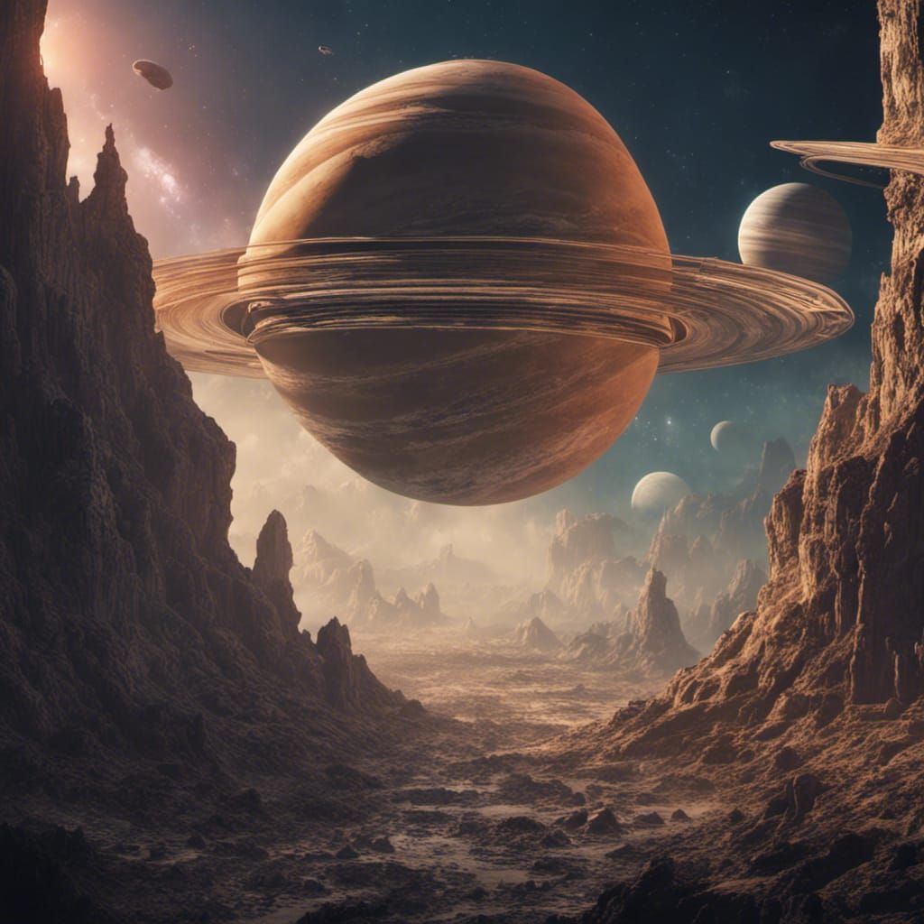 Journey to Saturn's Moon: Detailed Matte Painting