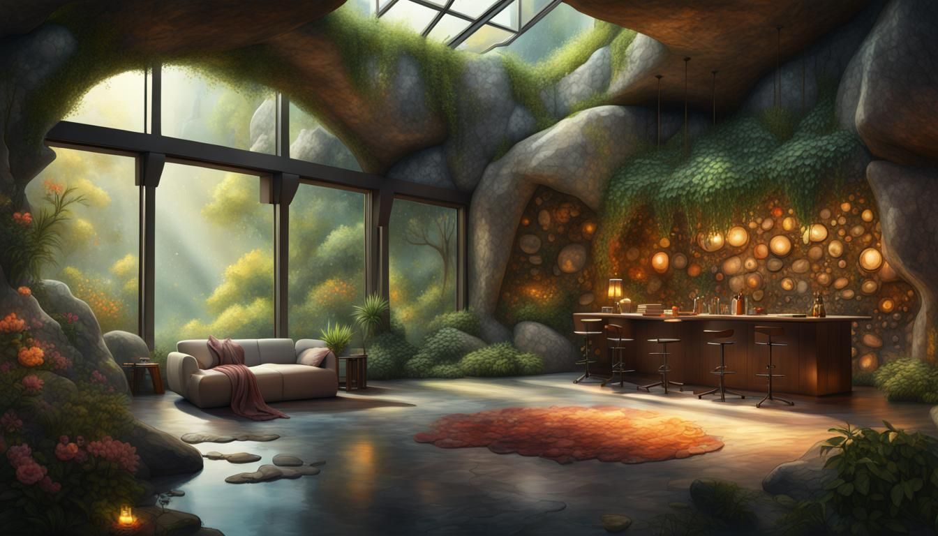 Organic Rock House Lounge in Flower Forest