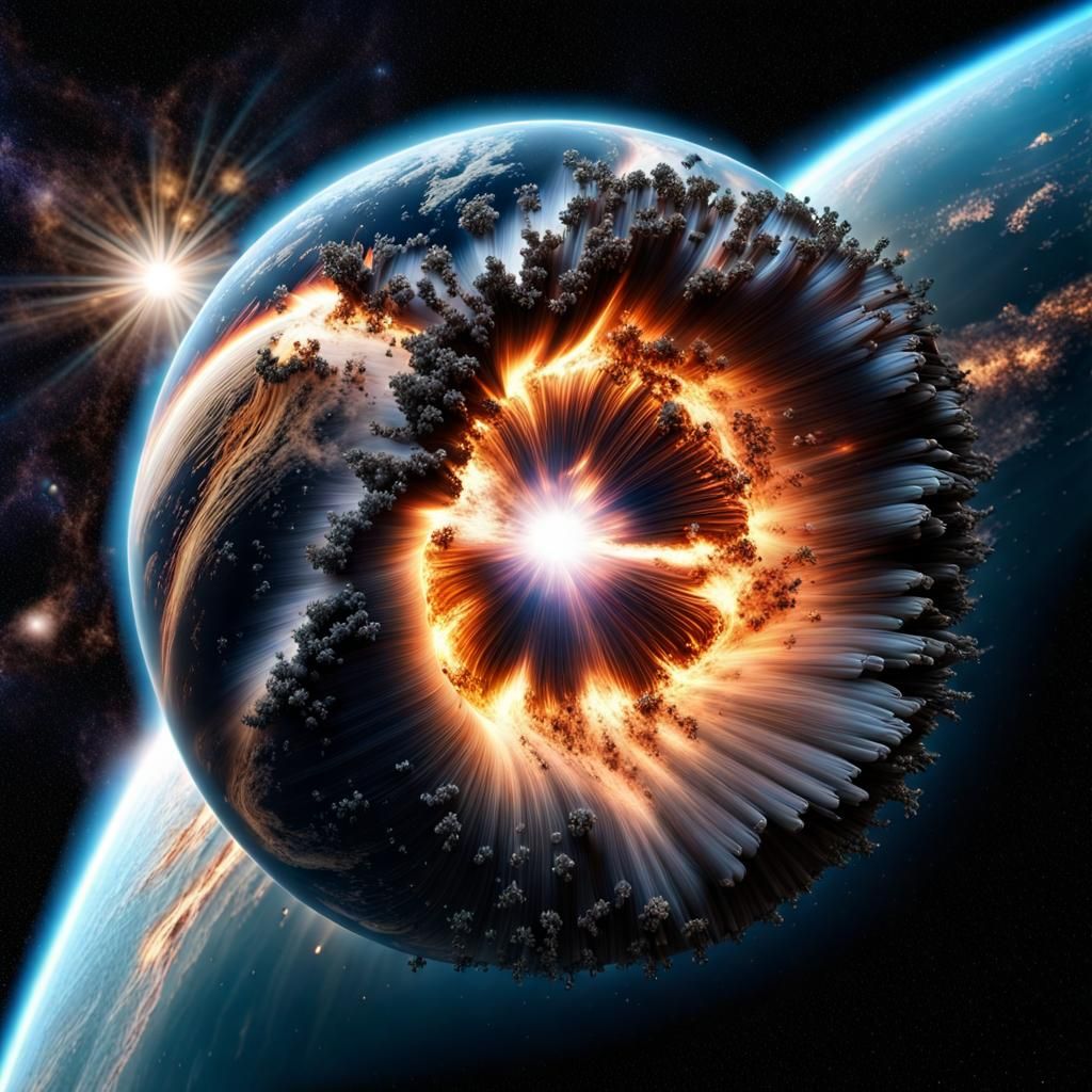 Dazzling Planet Implosion in Deep Space