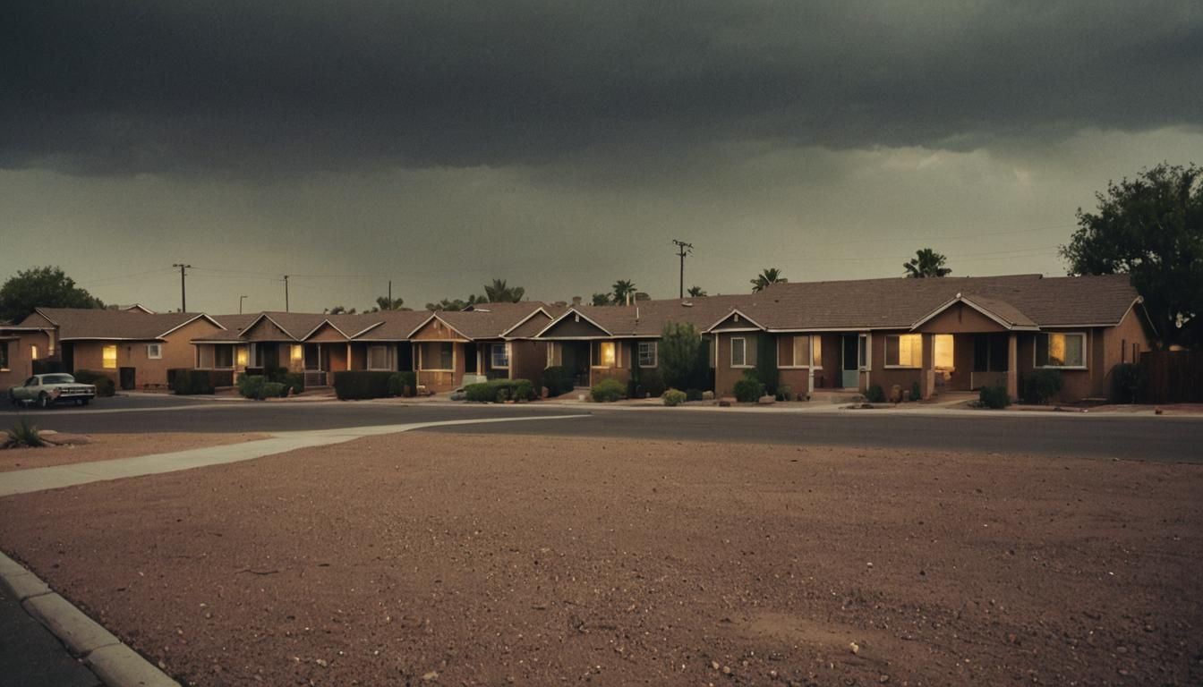 Mesa Arizona Houses at Ground Level in Cinematic Style