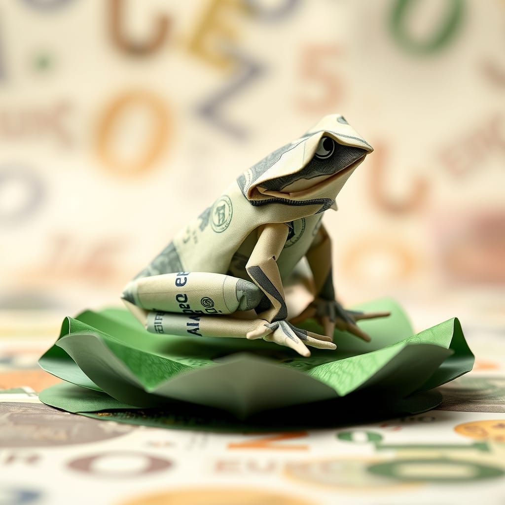 Origami Money Frog