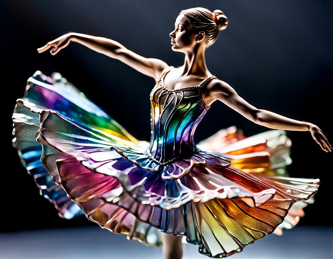 Hyper-Realistic Glass Ballerina Sculpture
