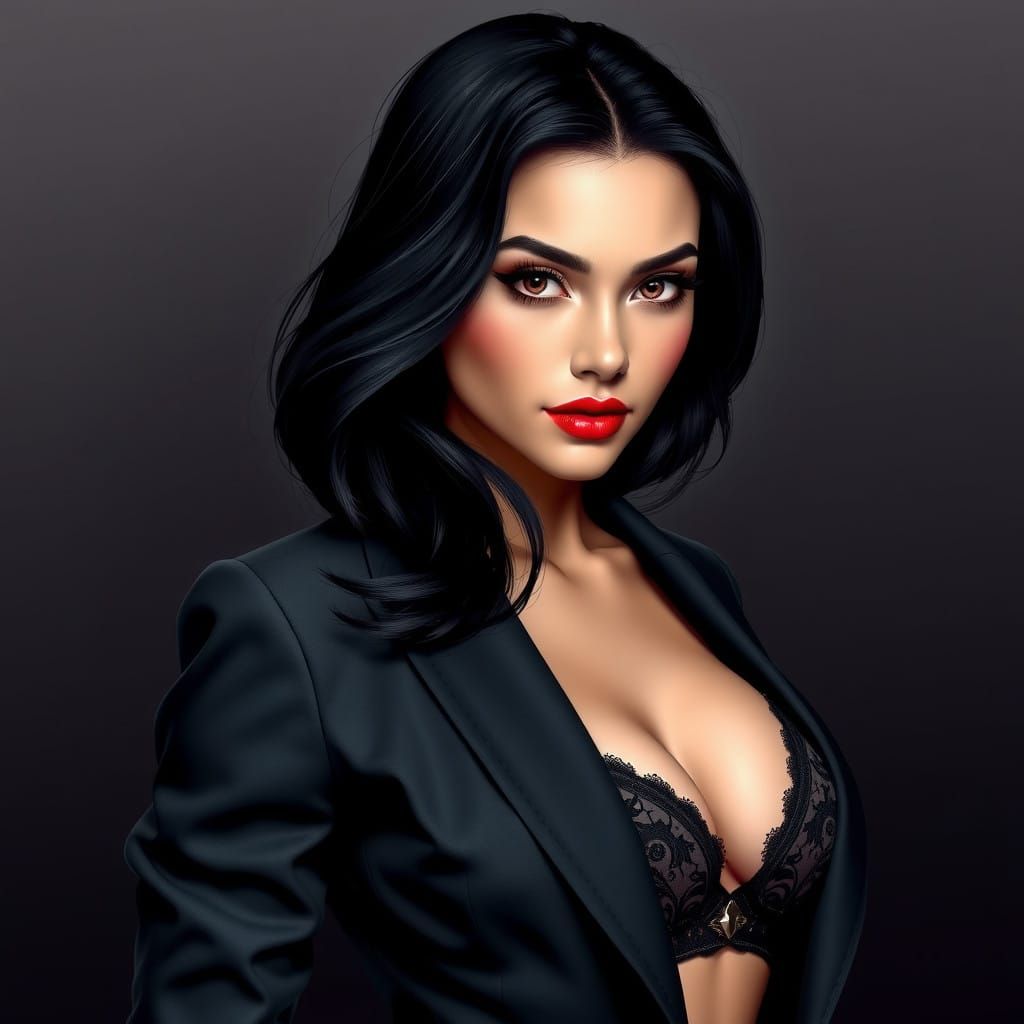 Confident Young Woman in Modern Office Attire
