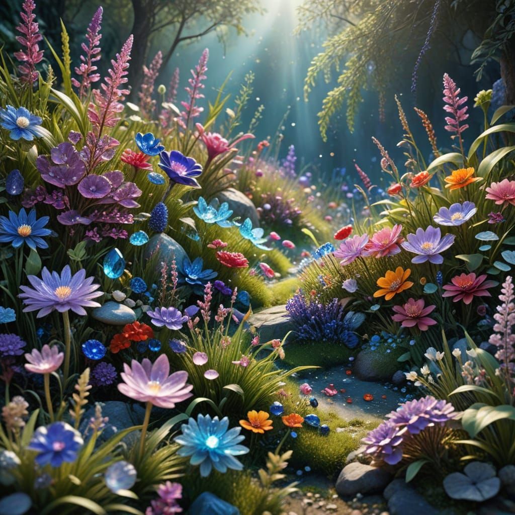 Crystal Meadow in Vibrant Jewel Tones