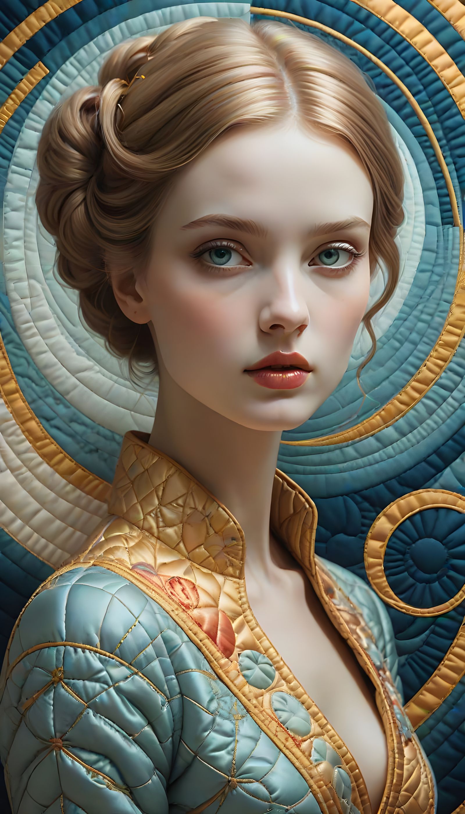 Surreal Quilted Portrait of Femininity