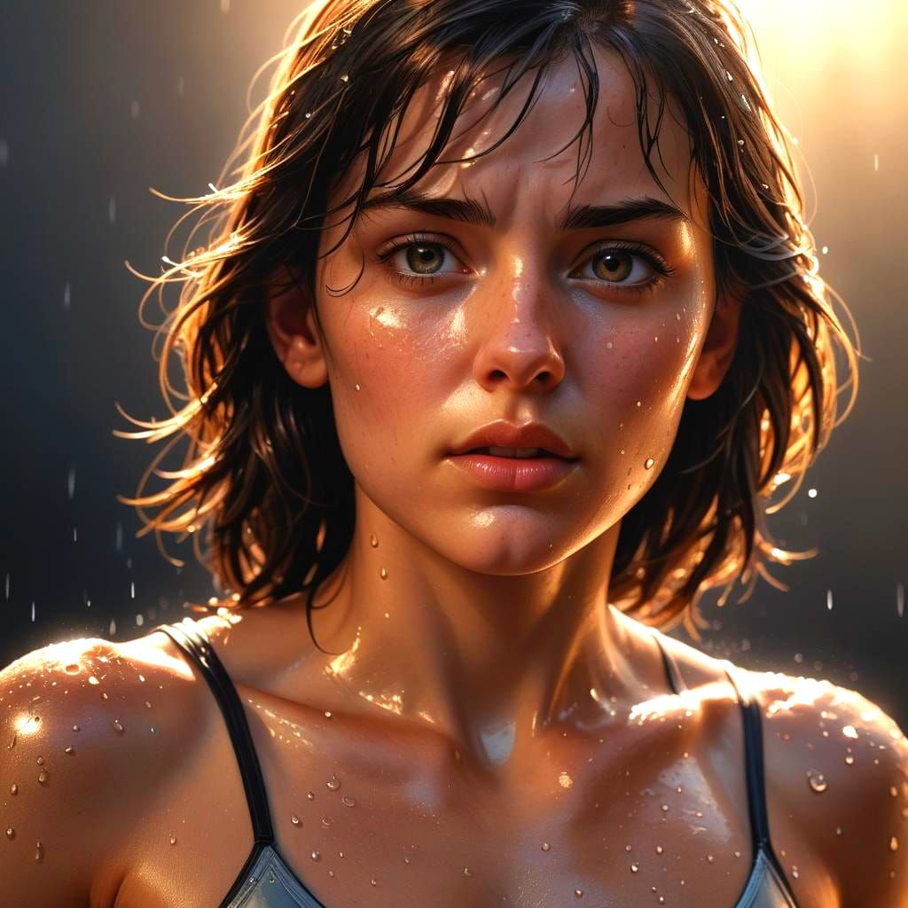 Cavewoman: Athletic Brunette in Comic Book Art Style