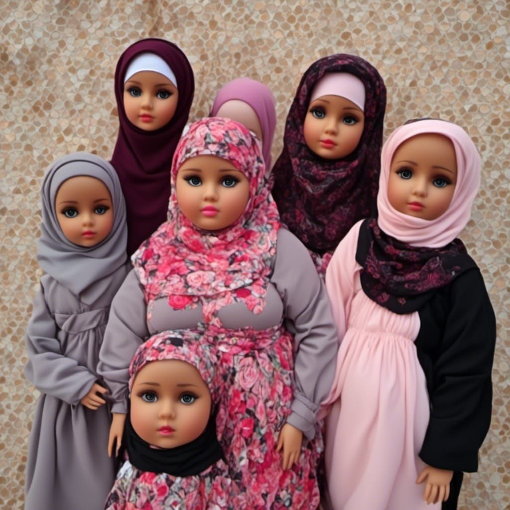 Photorealistic Plus-Size Barbie Doll in Hijab
